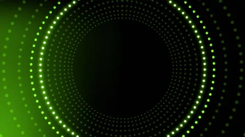 Green colored round frame made of luminous particles, disco Stock Footage 277186239