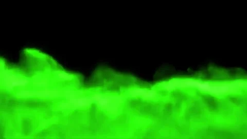 Green colored smoke on black screen, chroma key vfx motion graphics filter Video stock 299539718
