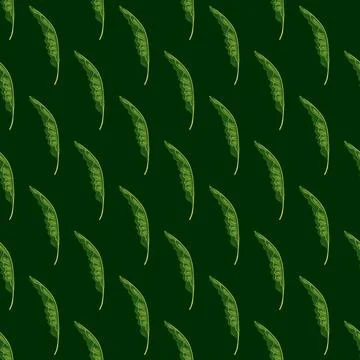 Green colors seamless pattern with tropical palm foliage shapes. Greenery orn Stock Illustration