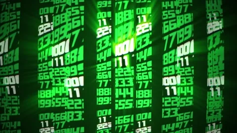 Green columns with running numbers Stock Footage 212414256
