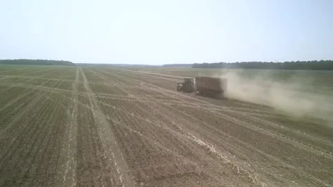 Green combine chopping corn silage in Ukraine at night Stock Footage 298072393