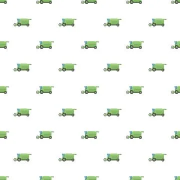 Green combine harvester seamless pattern for agriculture design Stock Illustration