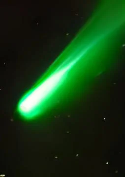 Green Comet In Night Sky Stock Illustration
