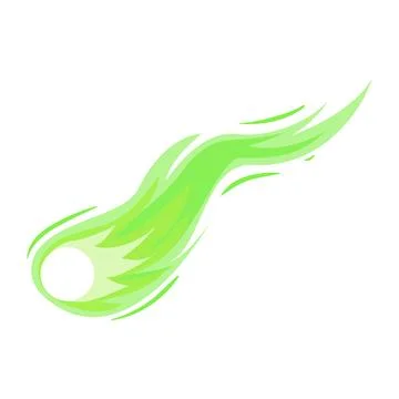 Green comet tail glow element flying across イラスト素材