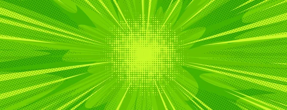 Green comic background with halftone texture Stock Illustration