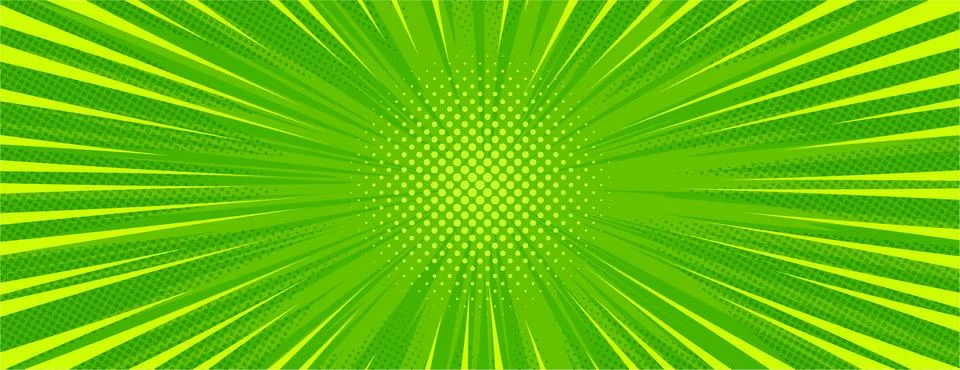 Green comic background with halftone texture Illustrazione stock