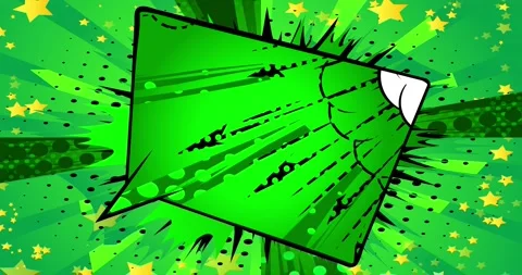 Green Comic Book Speech Bubble Stock Footage 166191193
