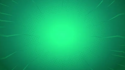 Green comic book style background with radial speed lines and halftone dots Stock-Footage 346725013