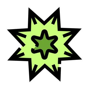 Green comic boom exploding icon graphic design Stock Illustration