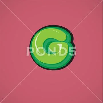 Green comic character from a fontset, vector illustration: Royalty Free ...