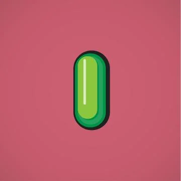 Green comic character from a fontset, vector illustration Stock Illustration