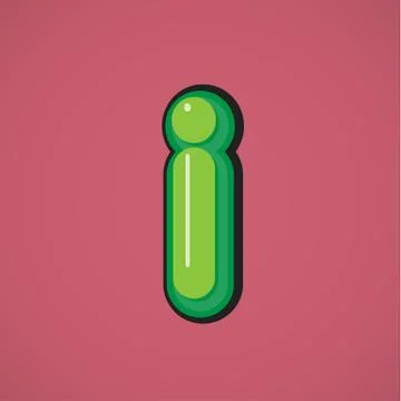 Green comic character from a fontset, vector illustration Stock Illustration