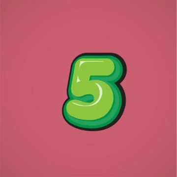 Green comic character from a fontset, vector illustration Stock Illustration