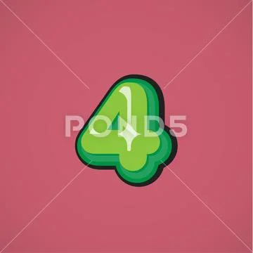 Green comic character from a fontset, vector illustration Illustration ...