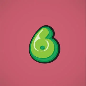 Green comic character from a fontset, vector illustration Stock Illustration