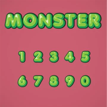 Green comic character set from a typeset, vector illustration Illustrazione stock