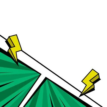 Green comic pop art border corner frame design background Stock Illustration