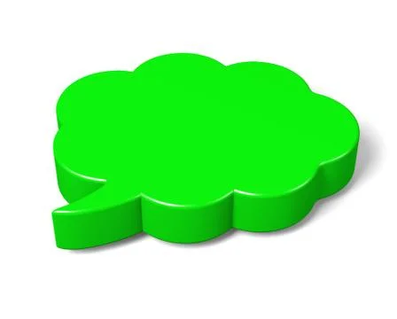 Green comic speech cloud shape Illustrazione stock