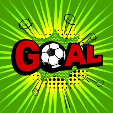 Green comic text goal pop art bubble Stock Illustration