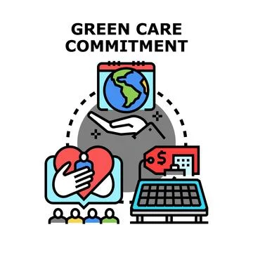 Green commitment for a sustainable environmental care future Ilustración de archivo