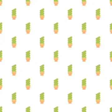 Green compact fluorescent light bulbs seamless pattern Stockillustratie