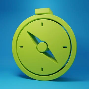 Green Compass icon isolated on blue background. Windrose navigation symbol... Stock Illustration