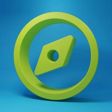 Green Compass icon isolated on blue background. Windrose navigation symbol... Stock Illustration