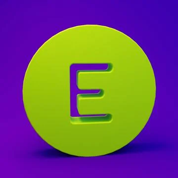 Green Compass west icon isolated on purple-blue background. Windrose naviga.. Illustrazione stock