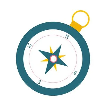 Green compass on a white background for use in clipart Stock Illustration