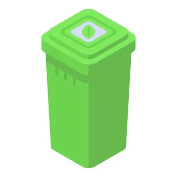 Green compost bin promoting organic waste recycling Stock Illustration