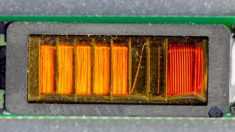 Green computer board with different electronics elements. texture Stock Photos