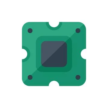 Green computer chip representing processing power and technology Stock Illustration