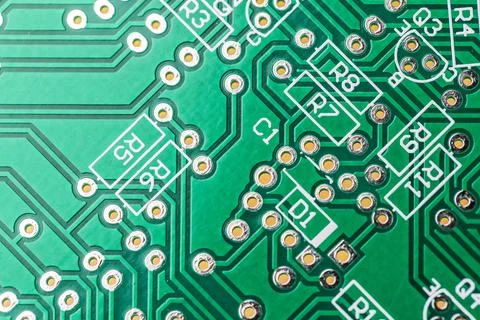 Green Computer Chip Technology close up Stock Photos