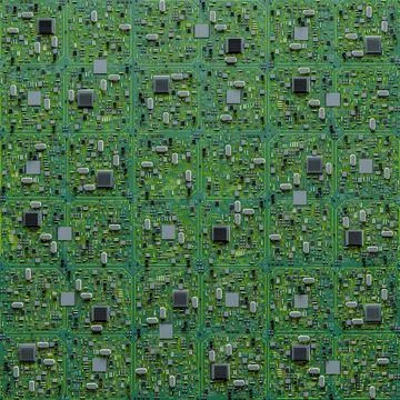 Green computer circuit board background Stock Illustration