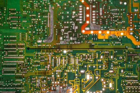 Green computer circuit board Stock Photos