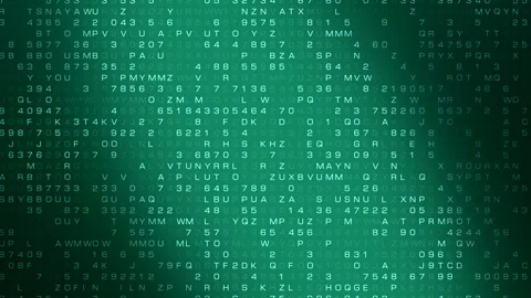 Green computer code, encryption, numbers, data. Stock Footage 320123011