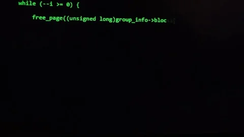 Green computer code on a monitor Stock Footage 72677867