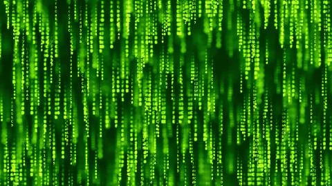 Green computer code on the screen. 3D rendering Stock Illustration