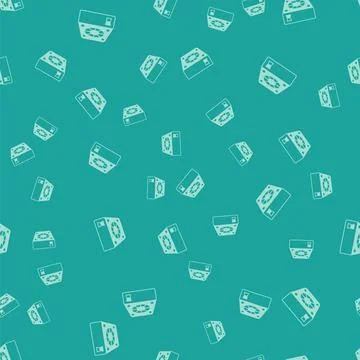 Green Computer cooler icon isolated seamless pattern on green background. PC 스톡 일러스트