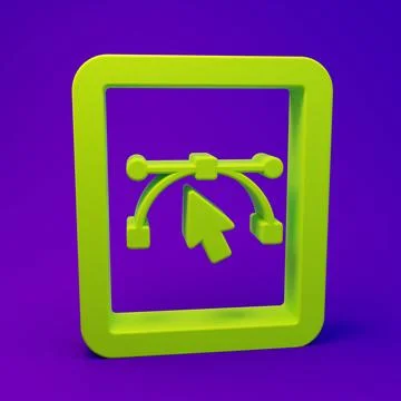 Green Computer display with  design program icon isolated on isolated on pu.. Stock Illustration