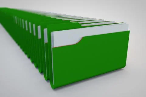 Green computer folder with on white background,3D illustration Illustrazione stock