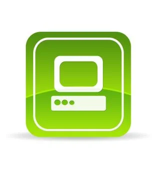 Green computer icon Stock Illustration