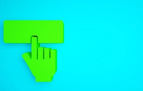 Green Computer keyboard icon isolated on blue background. PC component sign.  Stock-Illustration