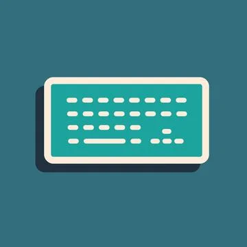 Green Computer keyboard icon isolated on green background. PC component sign Stock-Illustration