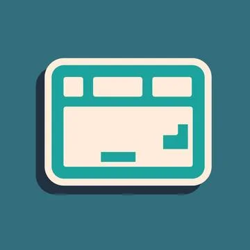 Green Computer keyboard icon isolated on green background. PC component sig.. Stock Illustration