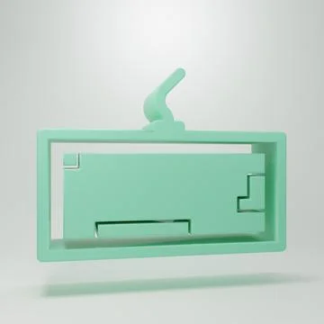 Green Computer keyboard icon isolated on grey background. PC component sign.. Stock Illustration