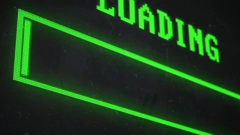 Green computer loading downloading and complete video animation Stock Footage 80476362