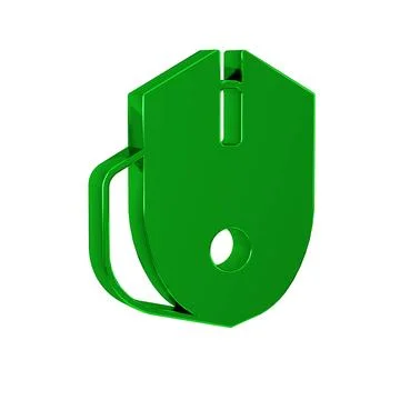 Green Computer mouse gaming icon isolated on transparent background. Optica.. 스톡 일러스트
