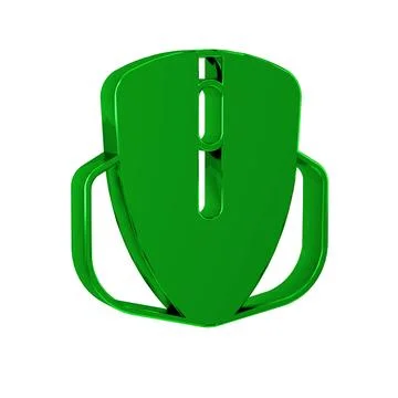 Green Computer mouse gaming icon isolated on transparent background. Optica.. Illustrazione stock