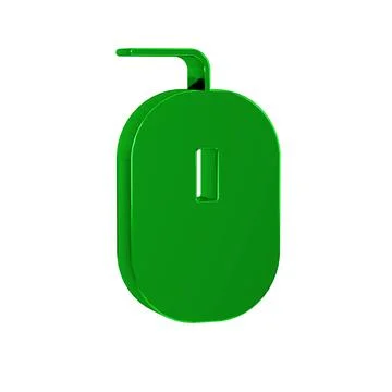 Green Computer mouse gaming icon isolated on transparent background. Optica.. 스톡 일러스트